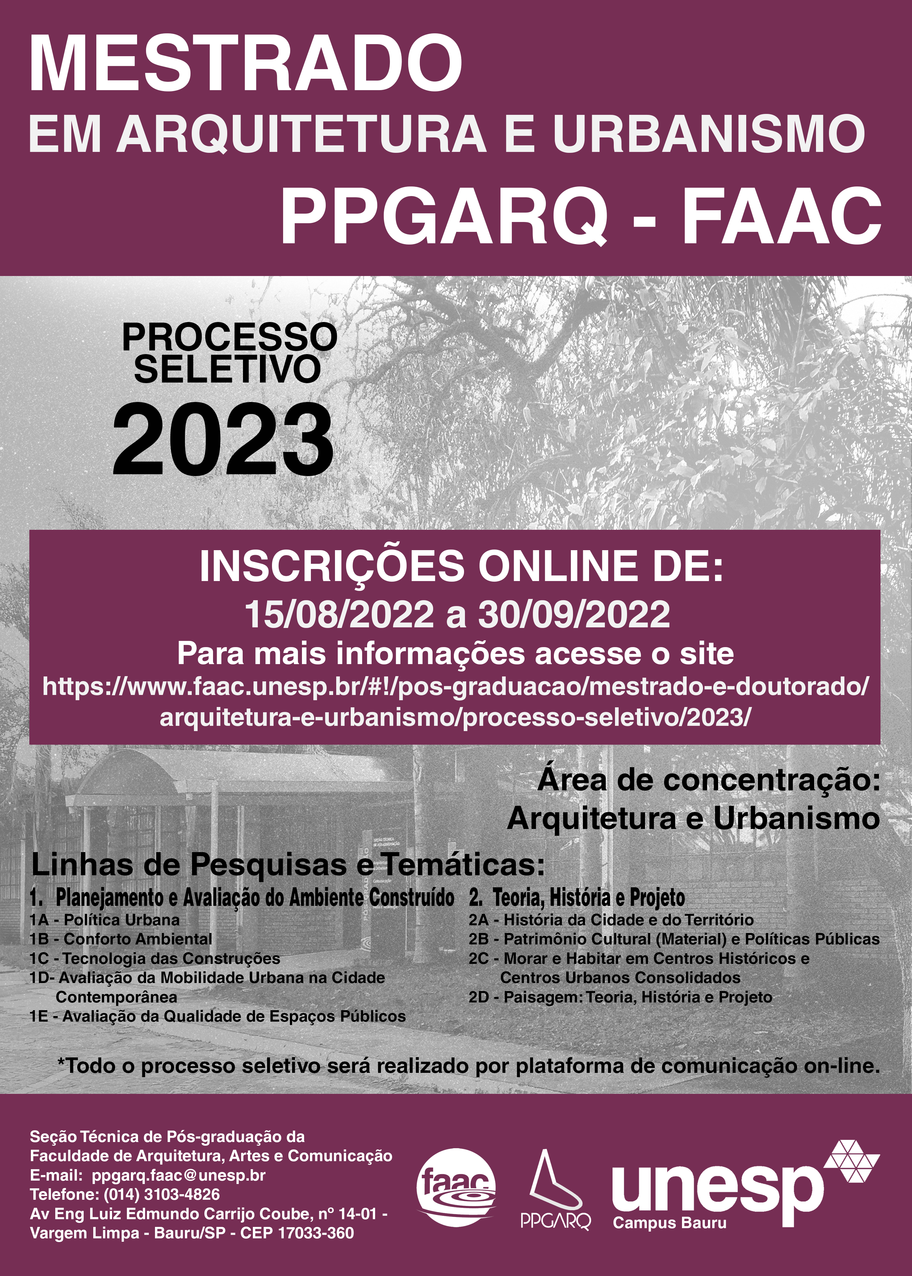 Processo Seletivo 2022.2 – Mestrado e Doutorado - Programa de Pós-Graduação  em Tecnologias Ambientais